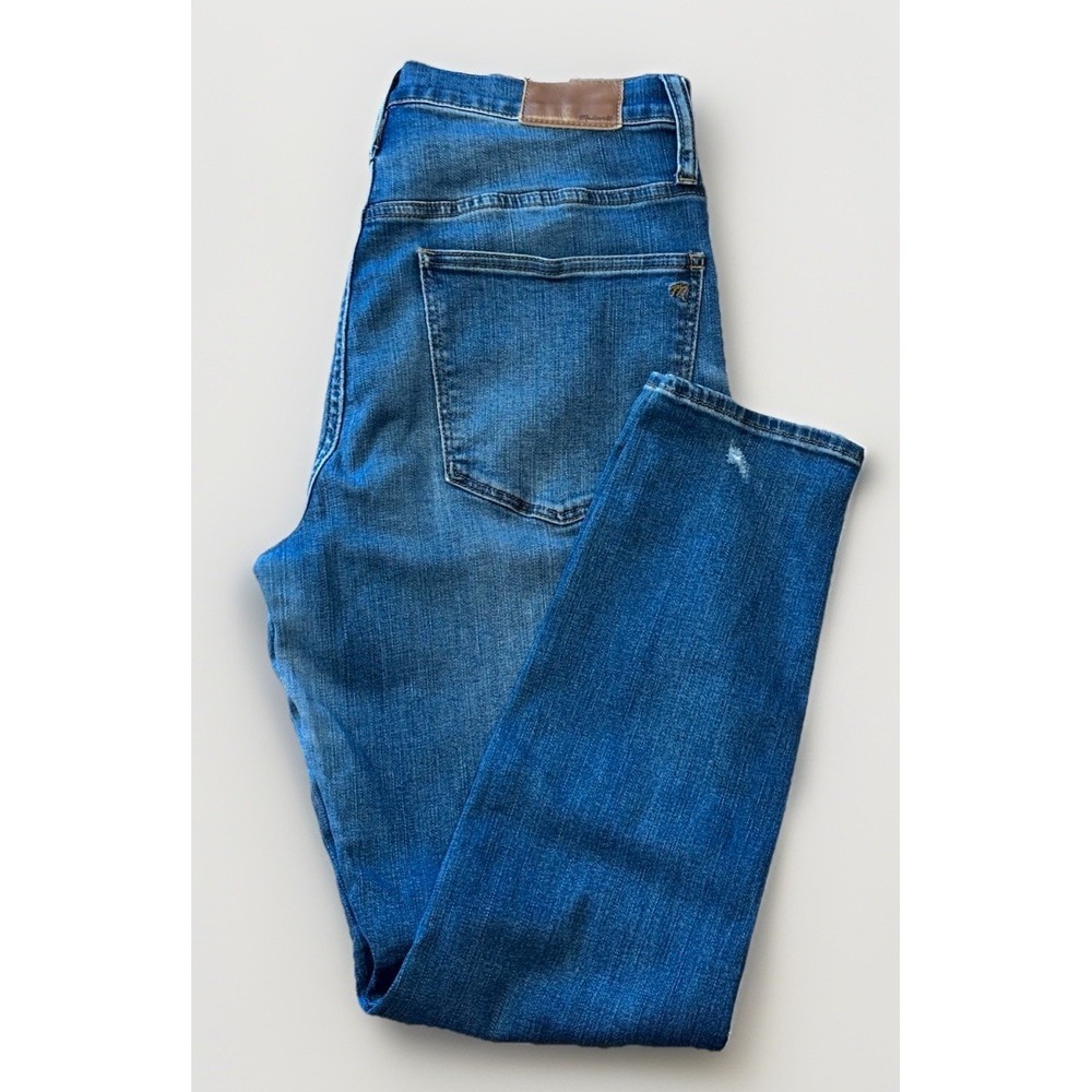 Madewell Jeans Womens 32x27.5 Blue Skinny High Rise Dark Wash Denim Button Fly